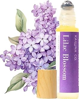Kailuna Co. Lilac Blossom Delicious Pure Essential and Fragrance Oil Perfume Roll On with Organic Jojoba Oil, Alcohol Free, Small-Batch, Made in California, 0.34 Fl Oz