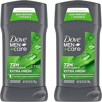 Dove Men+Care Extra Fresh Men's Antiperspirant Deodorant Stick Extra Fresh Twin pack With 72-hour sweat & odor protection with 1/4 Moisturizing Cream & Long-lasting Citrus Scent 2.7 oz
