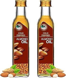 Healthy roots Cold Pressed Sweet Almond Oil 250ml (Pack of 2) | Wood Pressed - Extracted on Wooden Churner | Kolhu/Kacchi Ghani/Chekku