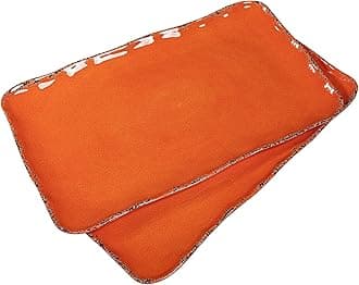 ZAROCRUS Vintage Melamine 17" x 10" Serving Platters for Serving Food, Set of 2, 100% Melamine Large Rectangle Serving Trays Sets for Fruit, Appetizer, Dessert, Home and Party Use. Orange