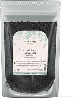 Starwest Botanicals Activated Hardwood Charcoal Powder - Use for Teeth Whitening, Face Masks, Skin Care, & Cleaning, Food Grade as a Processing Aid, Certified Kosher - 4 oz Bag