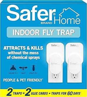 Safer Home Indoor Plug-in Fly Trap - SH502-2SR - Effective Fruit Fly Traps for Indoors, Gnat Traps for House Indoor, 800 Total Sq Ft Protection - 2 Devices + 2 Glue Cards