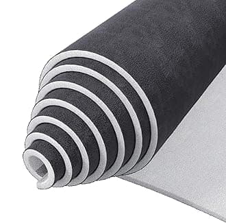 Babnecl Suede Auto Headliner Fabric 122" L × 60" W with Foam Backing - Tube Packaging - Dark Grey Interior Replacement Material for Car/Truck/SUV/RV Roof - Home Repair/DIY Headliner Material