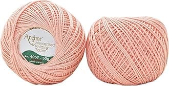 HUNNY- BUNCH Premium Anchor Mercerised Knitting Crochet Cotton Thread Yarn Balls for Knitting, Weaving, Embroidery, DIY and Craft Making (Art. 4057) 50G - Pack of 1 (07) Peach