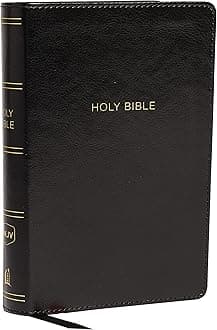 NKJV, Reference Bible, Compact Large Print, Leathersoft, Black, Red Letter, Comfort Print
