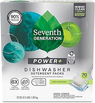 Ultra Power Plus Dishwasher Detergent Packs, Fresh Citrus Scent, 70 count