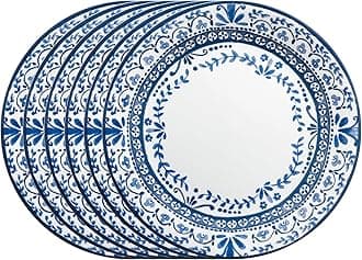 Corelle 3129A 6-Piece Chip Resistant Dinnerware Set, Glass, Portofino, Blue