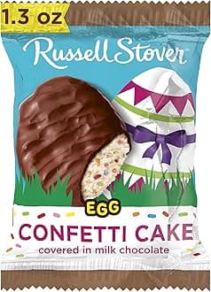 Russell Stover Easter Milk Chocolate Confetti Easter Egg, 1.3 oz each (Pack of 18)