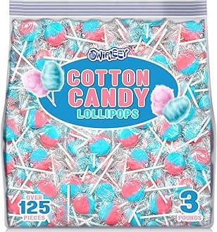 Pink and Blue Lollipops - 3 Pounds - Halloween Cotton Candy Suckers - Gender Reveal Candy Favors - Baby Shower Party