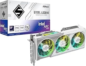 Intel Arc B580 Steel Legend 12GB OC Graphics Card, 2800 MHz GPU Clock, 12GB GDDR6, DisplayPort 2.1, HDMI 2.1a, Triple Fan Cooling, Polychrome SYNC