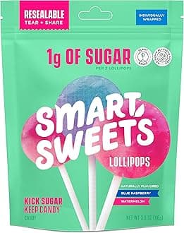 Smart Sweets, Blue Raspberry Watermelon Lollipops Multipack, 3 Ounce