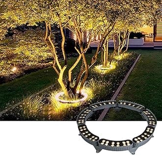 Tree Holding Light - Outdoor Landscape Lights, IP65 Outdoor Waterproof Tree Lighting Lights, AC220V RGB Landscape Garden Tree Lighting, Outdoor LED Surrounding Colored Hoop Tree Spotlight(White,5PCS(6
