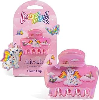 Lisa Frank x Kitsch Medium Cloud Hair Clip for Women - Lightweight & Sturdy Claw Clip with Rounded Edges for Comfortable Hold, Ideal for Half-Up Hairstyles & Low Buns - Angel Kitty