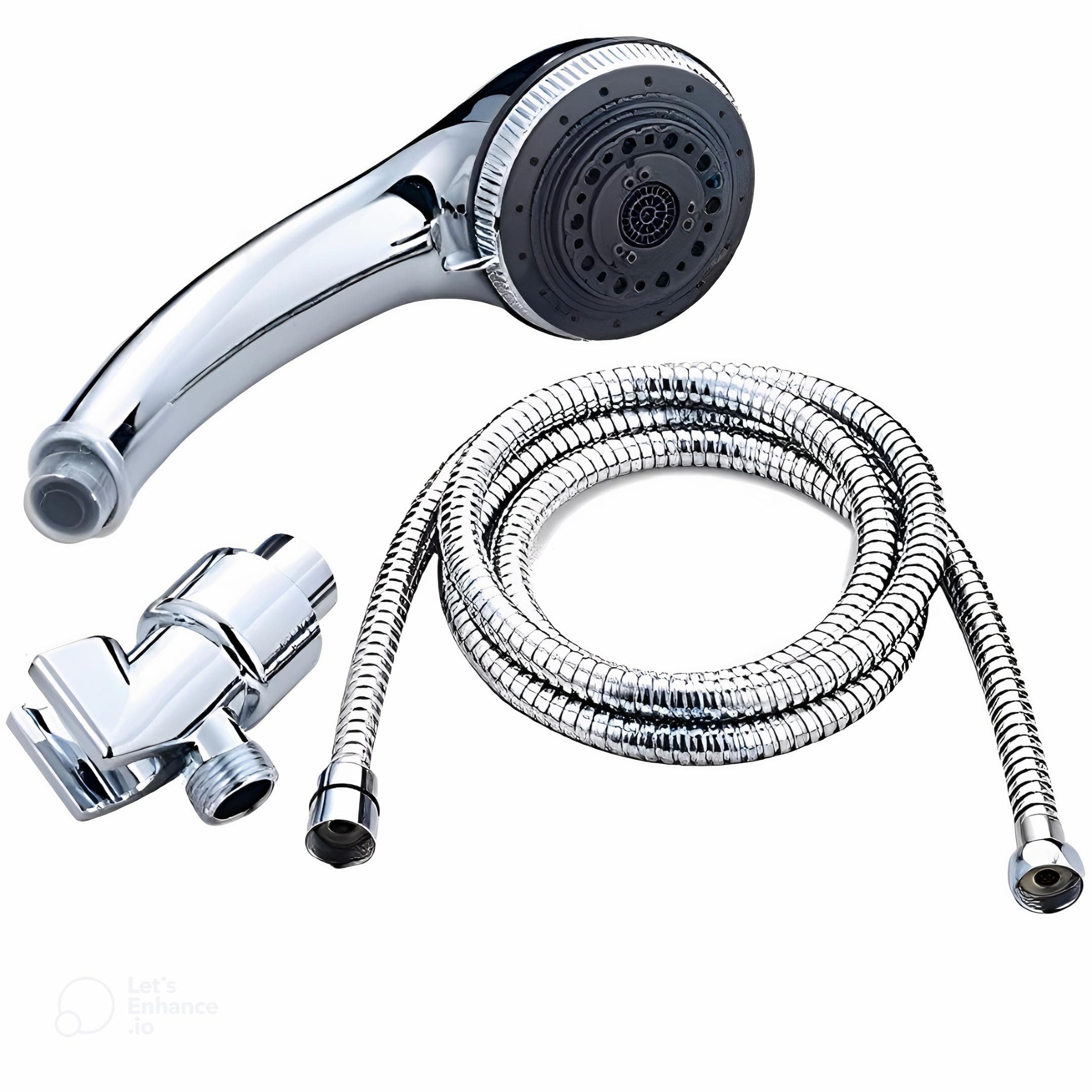High Pressure Shower Head - 7 Spray Settings - Handheld Shower Filter with Extra-Long Stainless Steel Shower Hose With Wall Bracket - Water Saving Hand Shower