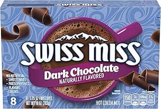 Swiss Miss Dark Chocolate Flavored Hot Cocoa Mix, Hot Cocoa Bar Supplies, 1.25 oz., 8-Count Envelopes (12 Boxes)