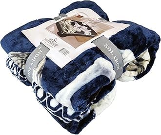 SOLARON Queen Blanket Soft Extra Large for Fall Winter Spring All Season Cozy Warm 430GSM Medium Weight Thermal Thick Flannel Fleece for Couch Bed Sofa 88 x 95 inches (Unicorn Blue, 1)