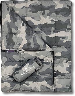 Get Out Gear Camo Puffy Blanket (Down, Gray)