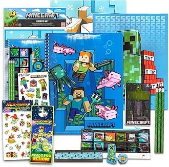 Minecraft School Supplies Value Pack ~ Minecraft Folders, Notebook, and Stickers for Kids Boy Girls (Minecraft School Supplies)