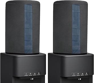 CRASOME Water Dispenser for 20 ltr/Litre Bottle Jar Cover with Transparent Strap - Black Pack of 2 (DC-TS-B-2Q)