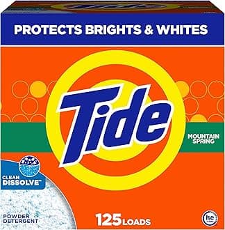 Tide Powder Laundry Detergent, Mountain Spring Scent, 125 Loads, 143 oz
