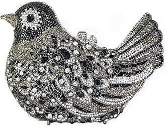 Boutique De FGGBird Crystal Clutch Purses For Women Dressy Rhinestone Evening Bag Pigeon Prom Clutch Purse for Wedding,Mini