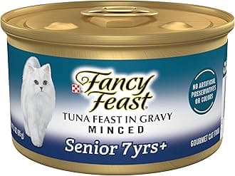 Purina High Protein Senior Gravy Wet Cat Food, Tuna Minced Senior 7+ - (24) 3 oz. Cans