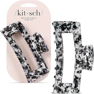 Jumbo Open Shape Claw Clips, Hair Clips for women, for Updos (Black)