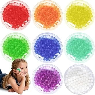 Boo Boo Hot Cold Ice Packs for Pain Relief, Lunch Bags Ice Packs, Reusable Gel Ice Pack for Kids Injuries, Fever, Wisdom Teeth, Tired Eyes, Headaches (8 Colors ＆ Round)