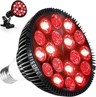 InfraGlow NIR & Red Light Therapy Lamp - Infrared Red Light Therapy Bulb with 18 LEDs & Clip-On Lamp - at-Home Red Light Therapy for Body, Chronic Pain Relief, Skin Wellness, & Recovery