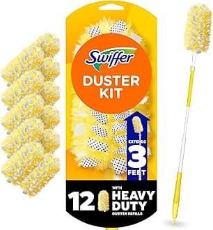 DUSters Heavy Duty Extender Starter Kit, Ceiling Fan DUSter, 13 Piece Set (1 Handle, 12 DUSters)