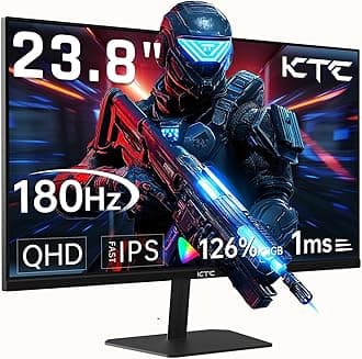 KTC 24 Inch 180Hz Gaming Monitor, 2K QHD Fast IPS PC Gaming Monitor, 1440p 1ms Computer Monitor 144Hz, G-Sync and FreeSync Compatibility, HDR Support, HDMI Displayport, VESA, Q24T09