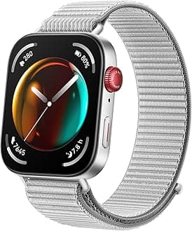 WATCH FIT 3 Smartwatch for men women, iOS & Android, Up to 10 Days Battery Life, Bluetooth Calls, GPS Smartwatch, Aluminum Case, AMOLED Display, Health&Fitness Tracker, Gray Nylon