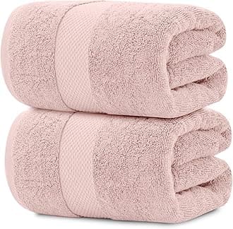 White Classic Luxury Bath Sheet Towels Extra Large | Highly Absorbent Hotel spa Collection Bathroom Towel | 35x70 Inch | 2 Pack (Pink)