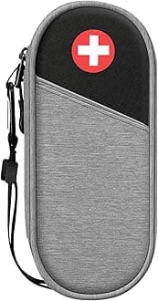 EpiPen Medical Carrying Case Insulated, Travel Medication Organizer Bag Emergency Medical Pouch Holds 2 EpiPens, Asthma Inhaler, Anti Histamine, Auvi Q, Allergy Medicine Essentials, Gray/Black