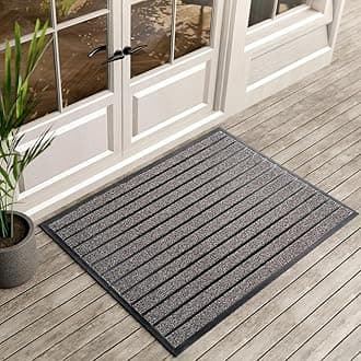 ubdyo Extra Durable Door Mat - Dirt Trapping Outdoor Welcome Mats - Non-Slip Outdoor Indoor Entrance - Low Profile Front Doormat(47" x 32", Bright Grey)