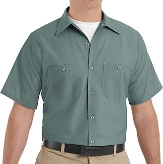 Red Kap Mens Industrial Work Shirt, Regular Fit, Short Sleeve