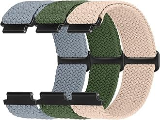 FTYQUEE Braided Nylon Watch Bands Compatible with 16mm 18mm 19mm 20mm 22mm Watch Bands Quick Release Replacement Wristband, Adjustable Stretchy Straps Fabric Bands for Men Women