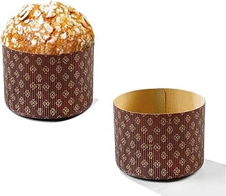 Pastry Chef's Boutique Deluxe Corrugated Panettone Paper Pan Mold - Medium - 750gr - 5.75” x 4-3/16” - Pack of 6