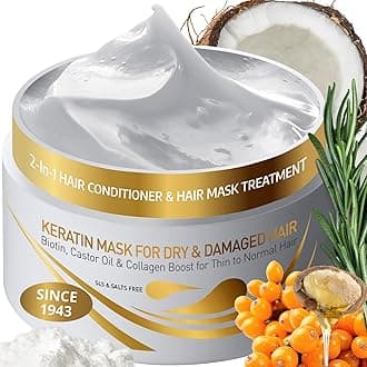 H.Y.+Vitamins Keratin Hair Mask Deep Conditioner - Keratin Protein & Moroccan Argan Herbal Complex - Deeply Conditions Dry & Damaged Hair and Scalp