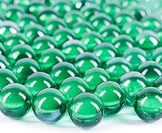 Galashield Green Marbles for Vases | Glass Beads Bulk Fillers, Round 1lb (Approx. 80 pcs)