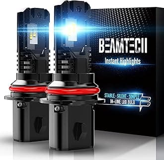- BEAMTECH Bulb, 9007 Fog Light Bulbs Powersports Light Bulb Fanless in Line 6500K Pack of 2