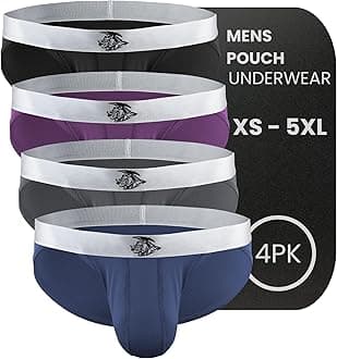 Real Men Ares-Accent Low Rise Bikini Briefs 1-3-6-Pack with ABCD Pouch XS-5XL