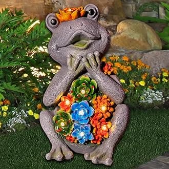 Frog Solar Figurine Light Statue Outdoor Gardening Gifts Decoration Garden Fr...
