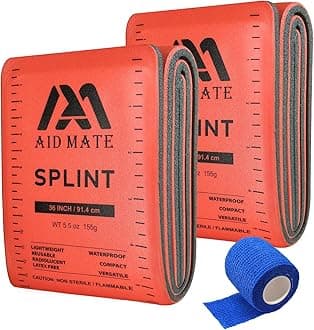 First Aid Splint 36" X 4.3",2 Pack with 1 Extra Adhesive Tape, Brace Support Splint for Arm Leg Broken Bones Fracture