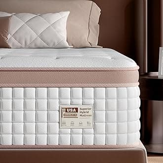 Queen Size Mattress 14 Inch - Premium Hybrid Mattress In a Box for Back & Lumbar Support, 366 Night Trial, Individual Pocket Spring Bed for Fiberglass-Free & Motion Isolation, CertiPUR-US CertifiedOEKO-TEX STANDARD 100