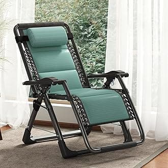 DoCred Comfy Folding Recliner Chair for Bedroom & Living Room, Ice Touch Folding Reclining Patio Lounge Chair with Removable Tray for Indoor Outdoor