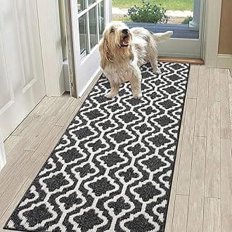 SHACOS Non-Slip Black Modern 60 x 180 cm Carpet Runner Hallway Kitchen Entrance Rug Runner