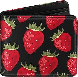 Bistup Girls Wallet Cute Leather Bifold Wallet Strawberry for Teen Girls Women Girly Pretty Credit Card Cash Id Holder Rfid Blocking Aesthetic Bi Fold Small Wallets With Coin Pocket Slim Aesthetic