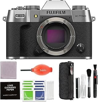 Fujifilm X-T50 Mirrorless Digital Camera Body - Silver Bundle with Additional Accessories