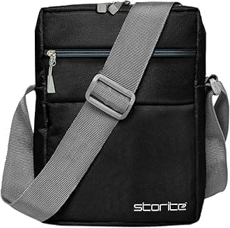 Storite 10 Inch Stylish Padded Mini Sling Bag for Men and Women, Small Passport Travel Bag and Small Sling Bag With Water Bottle Pocket